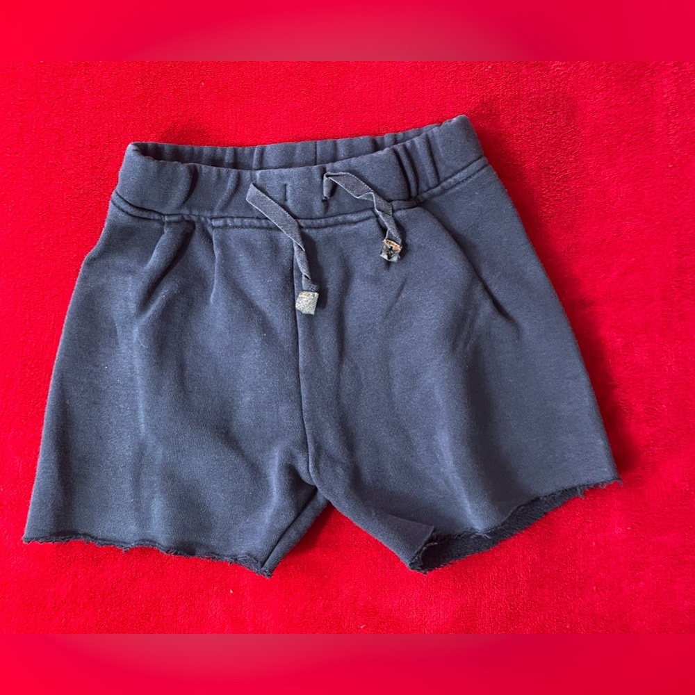 Batela Toddler Boy's Elastic Waist Pull On Navy Blue Cut Off Shorts Size: 36M